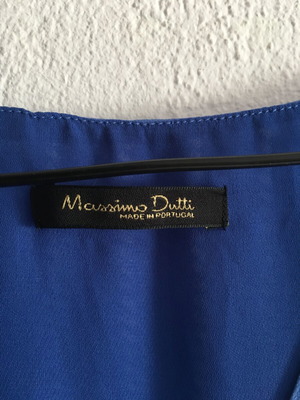 Massimo Dutti silk tunic dress, M, blue