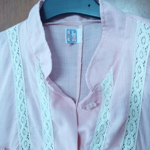 Vintage Milly robe 6XL pastel pink with lace, like new