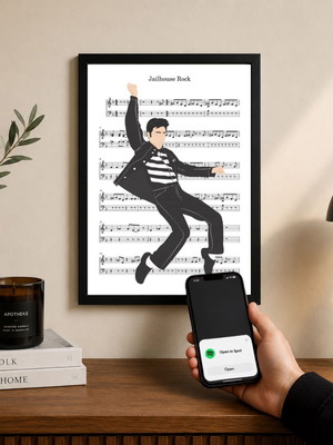 Jailhouse Rock Elvis Presley Poster with NFC Tag and Frame