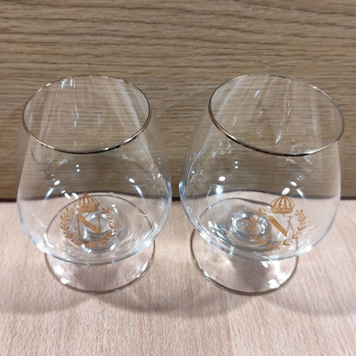 Napoleon Cognac set of two vintage promotional glasses like new