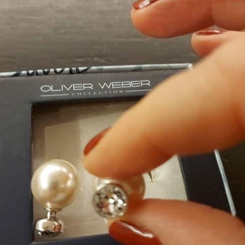 Oliver Weber earrings with pearls and Swarovski stones new