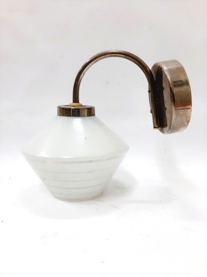 Vintage wall lamp with white glass shade E27 like new