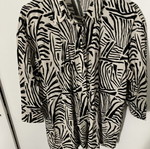 LC Waikiki Oversize Shirt M Used, Cream White Black Pattern