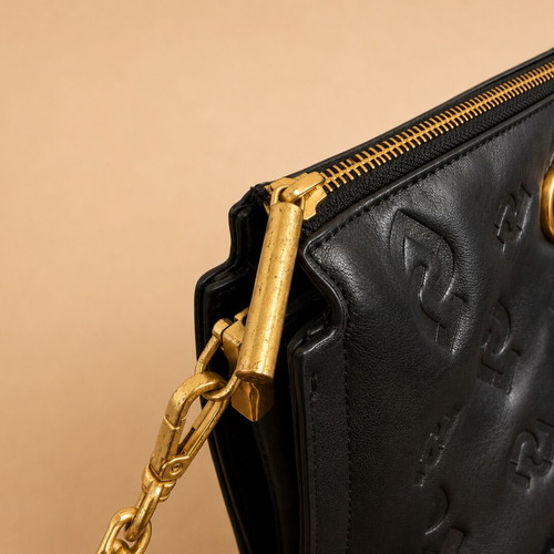 Liu Jo Crossbody Bag Black like new with gold chain and embossed logo