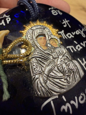 Traditional Greek Orthodox wall hanging souvenir from Tinos