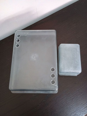 Transparent refrigerator containers used, set of 2 pieces small and large