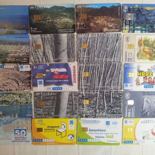 Phone cards used, pack of 20 pieces