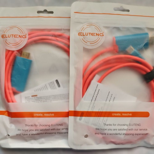 Eluteng 4K@60Hz USB C to HDMI Cable 2M PD100W New, Pack of 3
