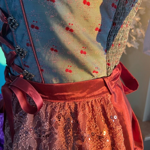 Bavarian dress like new with sequins and matching blouse