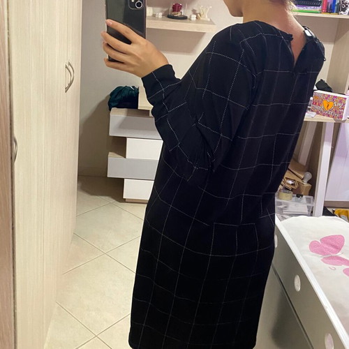 Black elastic dress with thin fabric, size M 38 10