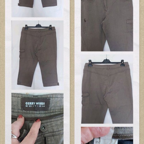 Gerry Weber cargo denim bermuda shorts herringbone print like new