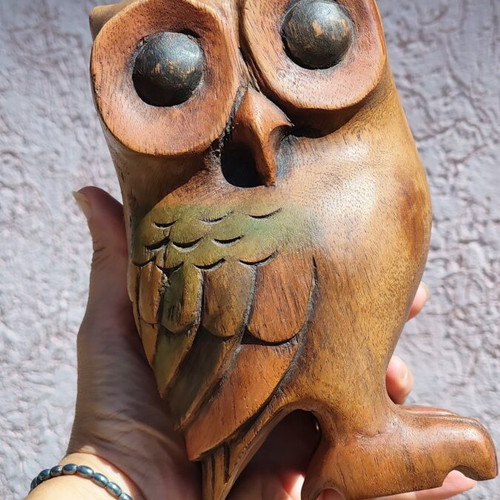 Large wooden carved owl