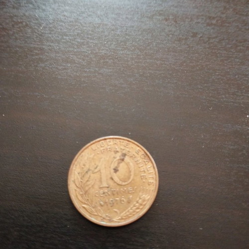 French coin used, year 1976