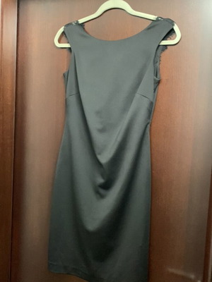 Bill Cost black fitted dress with lace back opening like new