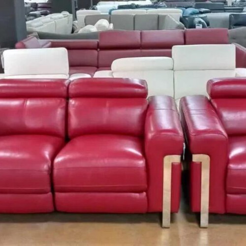Red Moreno loveseat and armchair set with electric relax mechanism, new