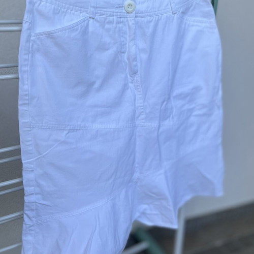 Cotton fabric skirt, white, size L 40 12