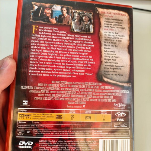 Pirates of the Caribbean The Curse of Black Pearl 2 DVD Special Collectors Edition like new
