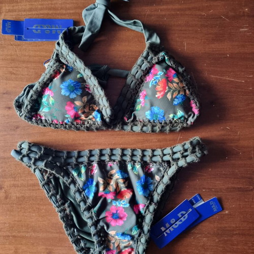 M&D bikini new, multicolor, bra size 40 and slip size 42