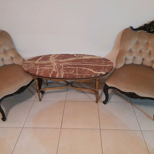 Marble coffee table like new, oval 1.10×53cm