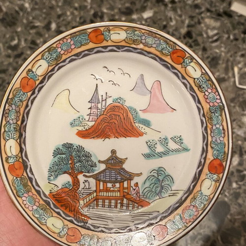 Vintage Chinese porcelain set 3 pieces hand painted like new