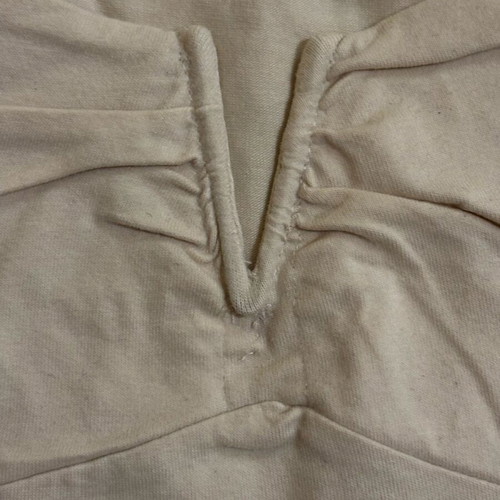 Review blouse in ecru with shirring detail like new