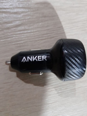 Anker PowerDrive 2 Elite 24W car charger used, 2xUSB-A ports