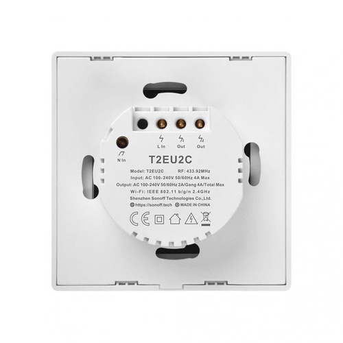 Smart Switch WiFi RF 433 Sonoff T2 EU TX 2-channel new, factory sealed
