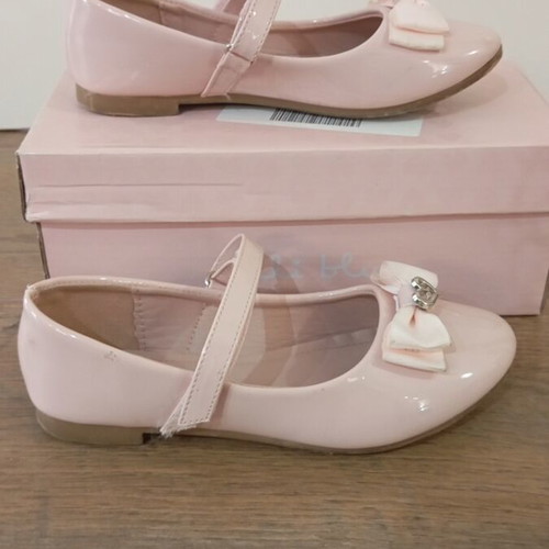 Nelli Blu pink patent ballerina shoes size 34