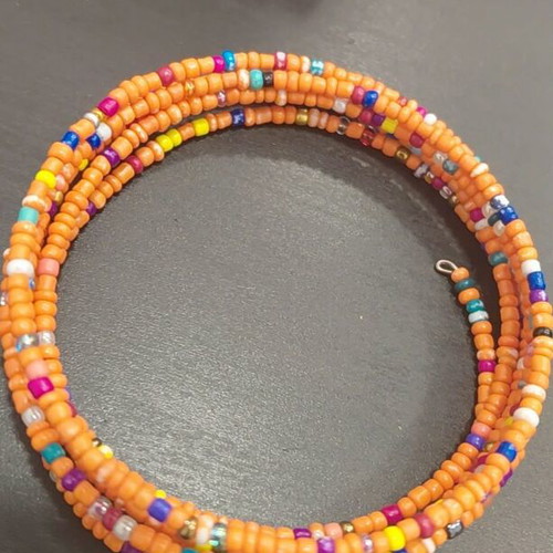 Handmade bracelet with small colorful glass beads like new