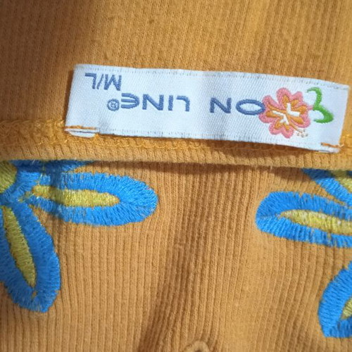 On Line women's blouse used, orange, medium to large size