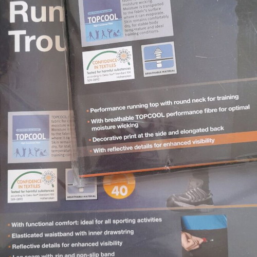 Men's running set XXL new, black Crivit