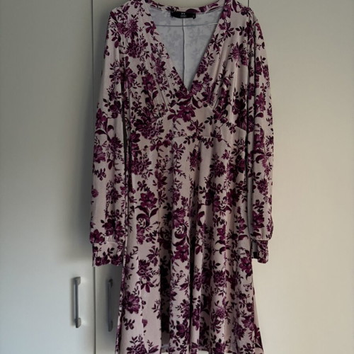 Shoko Shop velvet dress with purple flowers like new