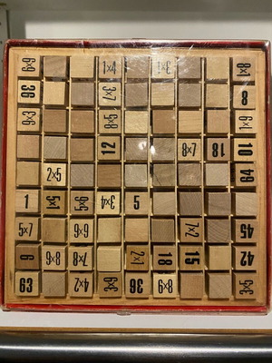 Wooden educational game new for learning multiplication