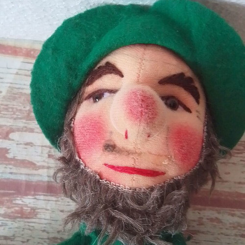 Vintage fabric felt puppet glove Old Bearded Man KERSA used