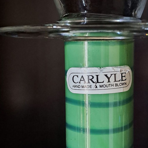 Carlyle Handmade Mouth Blown Glass Candlestick like new, vintage retro