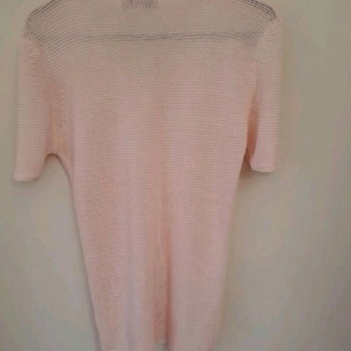 Vintage knitted blouses used, 2 sky blue and 1 pink with buttons