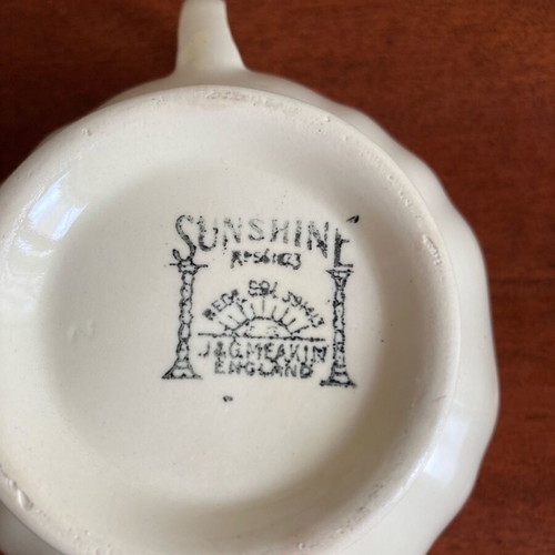 J&G Meakin England sugar bowl used, Sunshine series vintage