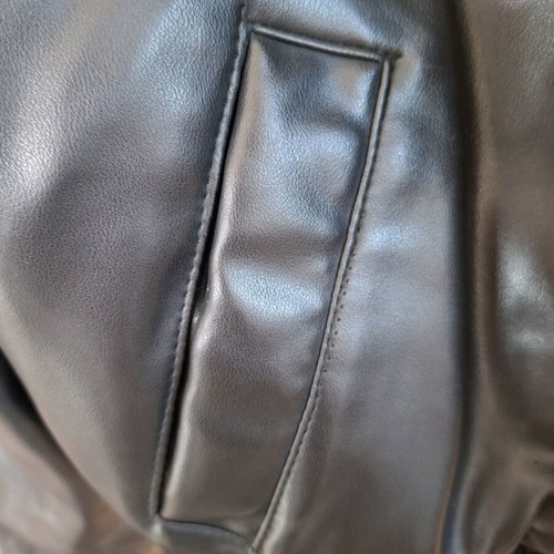 Vintage 1970s biker style jacket like new, faux leather, black