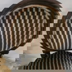 Σετ 2 vintage καρέκλες Louis style σαν καινούργιο με ριγέ ύφασμα