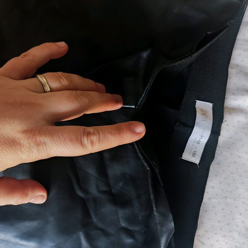 Zara leather-look leggings used, black, for 10-12 years old