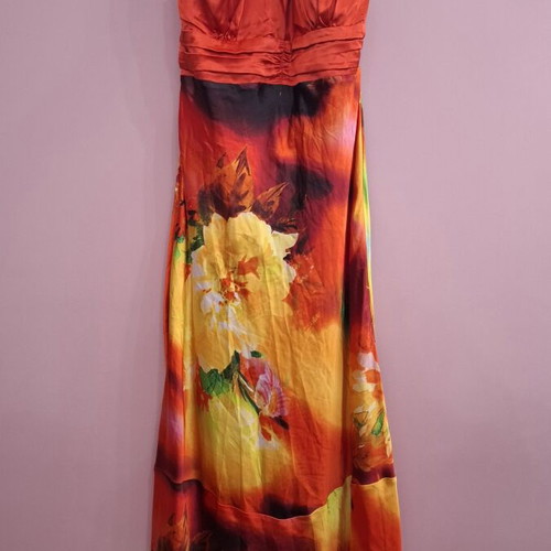 Backless floral print dress like new, anonima, size M/L, multicolor