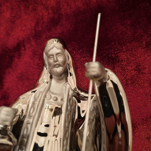 Silver Ceramic Saint Joseph Figurine 25 cm, like new