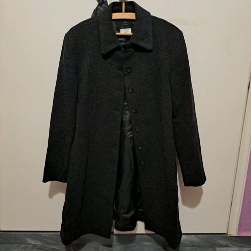 Zara cashmere coat like new, black and gray, size M