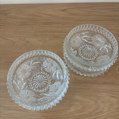 Crystal bowls set of 4, new, 11.5x4 cm