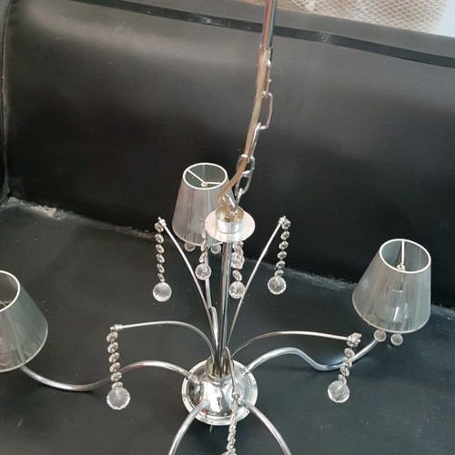 Silver 5-Light Chandelier used with lampshades