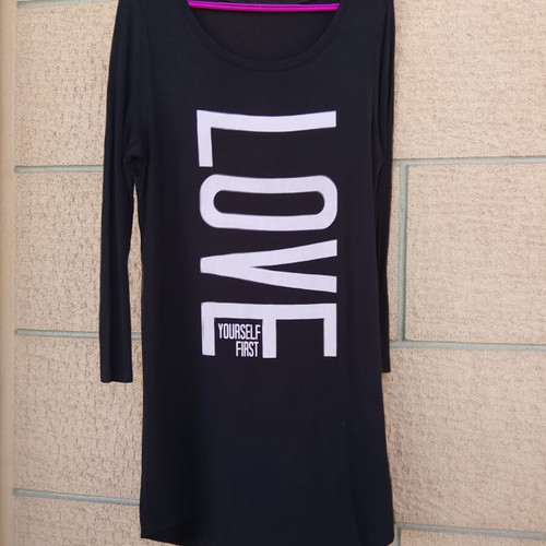 Pink Woman long-sleeve tunic blouse "LOVE" XL