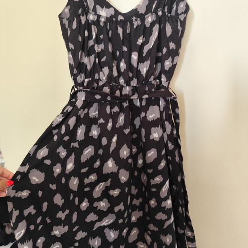 Leopard Print Dress black and grey used, size Large, summer