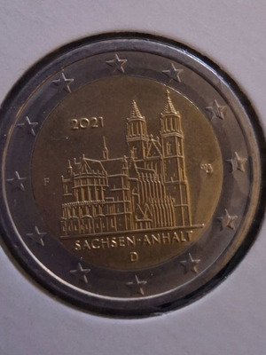 2 ευρώ Γερμανίας 2021 Sachsen-Anhalt ακυκλοφόρητο καινούργιο