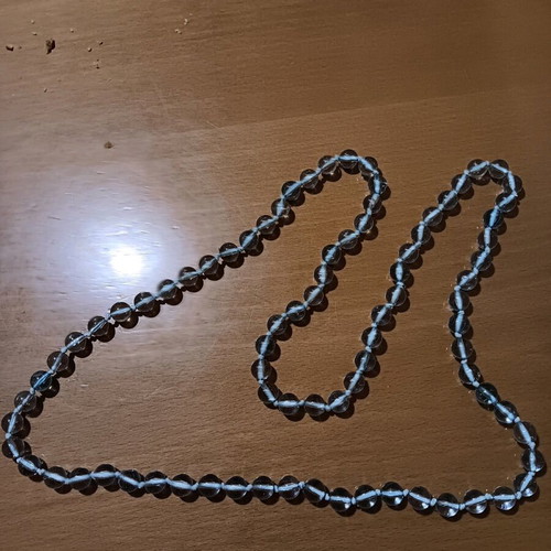 Necklace with transparent beads new, long