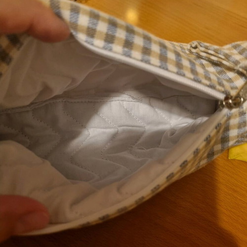Small checkered toiletry bag new